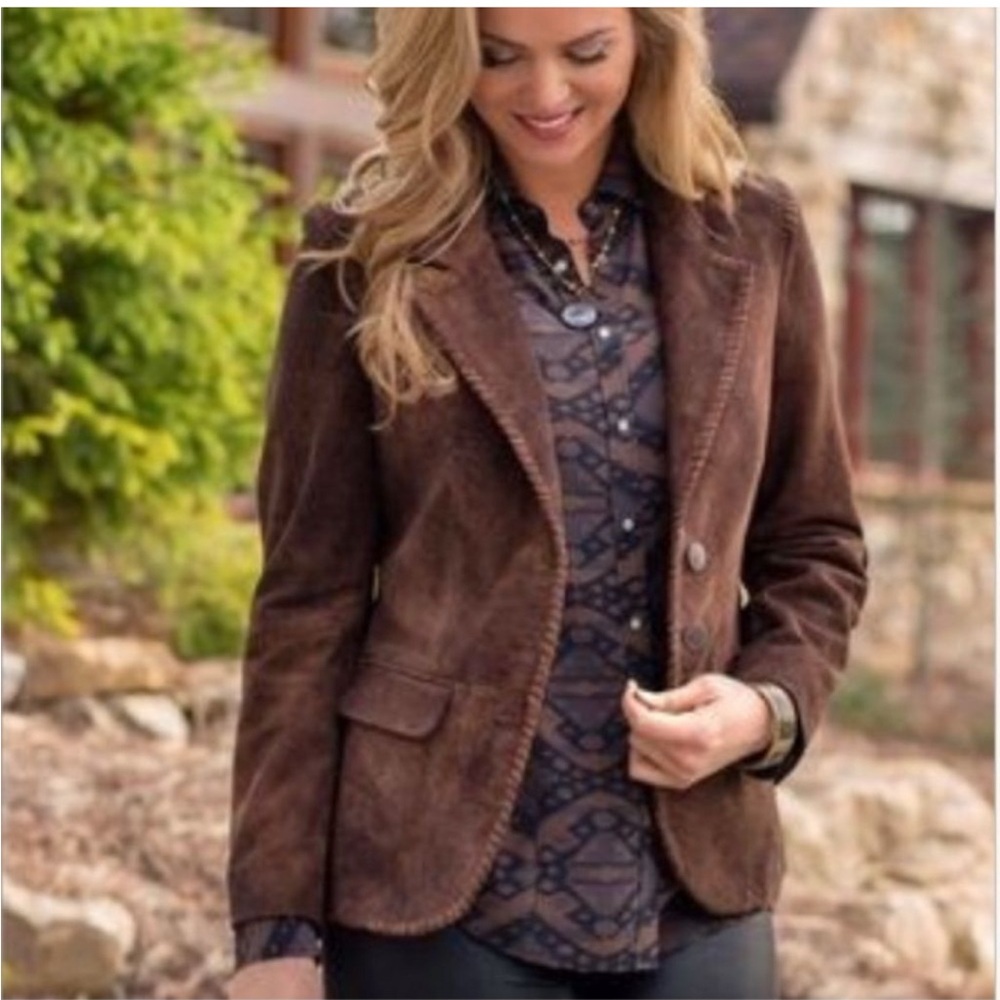🍄 Brown Suede Style Blazer Jacket